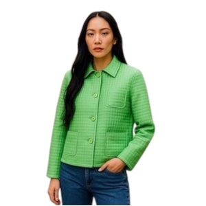 🟢Vintage Harvé Bernard Holtzman Petite Green Women's Quilted Jacket🟢